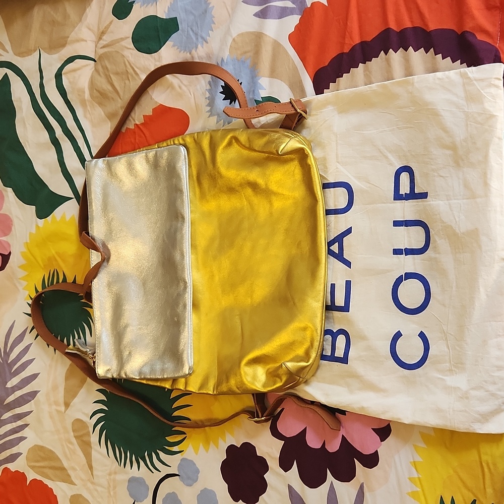 *SOLD* Clare V Silver and Gold backpack
